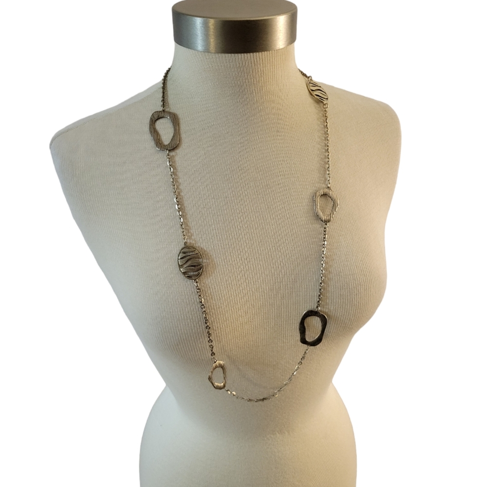 Premier Designs Silvertone Chain Necklace 34"